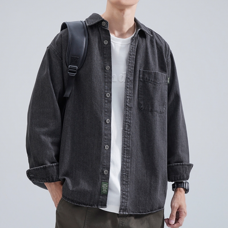 Winter Clothing Pk - 데님 셔츠 남성용 긴팔 2025 봄
